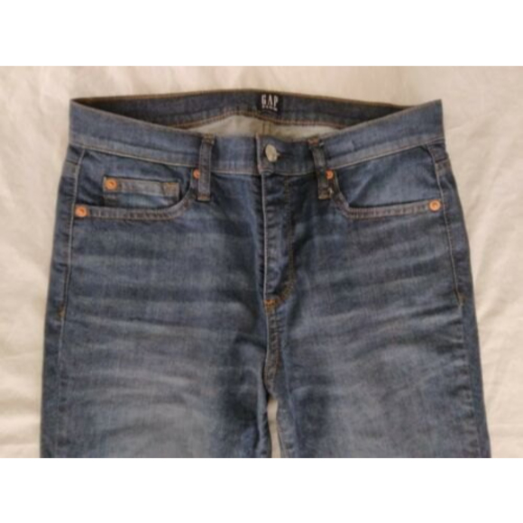 Gap 1969 True Skinny Jeans Cropped Stretch Mid Rise Dark Indigo Womens Size 28 - Picture 4 of 9